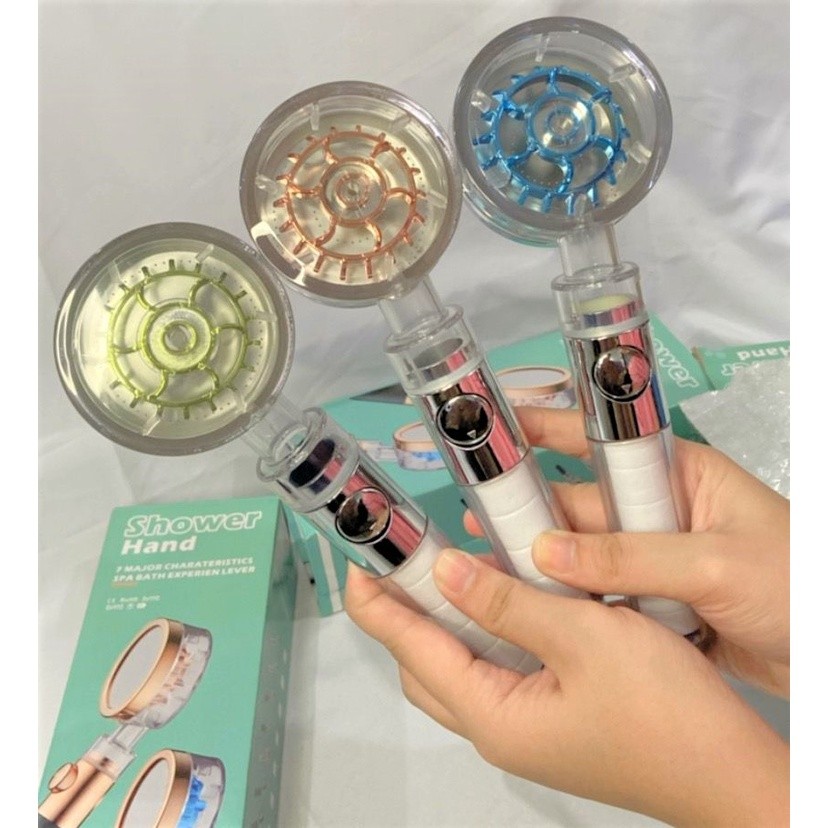 Shenar Kepala Shower Plastik Turbon Fan 360 Rotation / Kepala Shower Kamar Mandi - Shower Plastic Ha