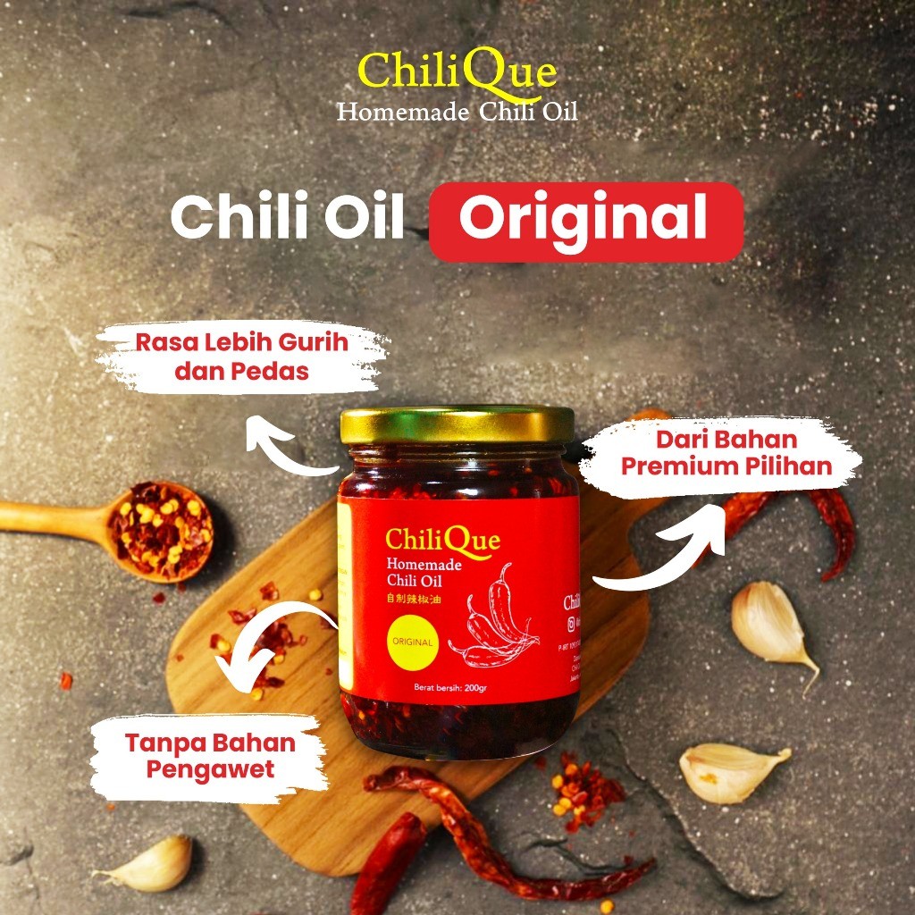 

Chili Oil Original / Minyak Cabai/ Original /Bahan Premium /Pedas Gurih