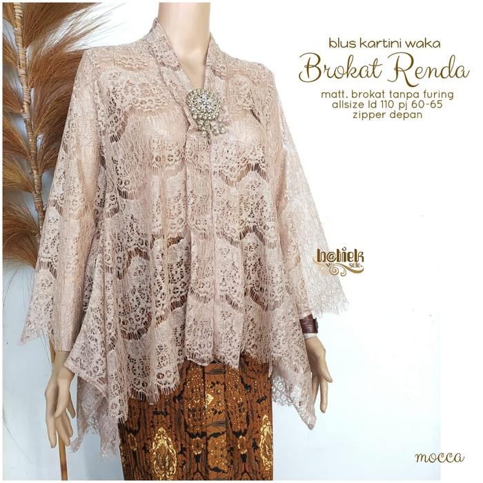 

AIDA BATIK Kebaya Kondangan Kutubaru Batik Kartini Broklat - Mocca, Ld 110cm