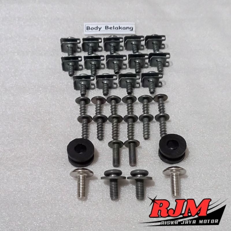 Baut Full Set Cover Bodi Body Belakang Yamaha Xeon GT 125 Fi Blue Core
