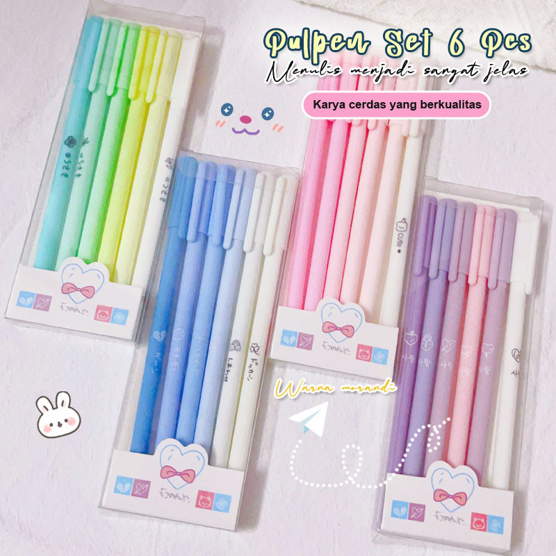 

Pulpen Set 4 isi Gel Polos Pena uniseks warna Morandi / 1 set pena air seri retro / alat tulis kantor pena color hitam pena siswa sederhana