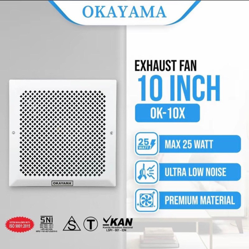 OKAYAMA Exhaust Fan 10 inch / Hexos Fan / Kipas Angin Penyedot Udara / Penyedot Debu / hexos fan pla
