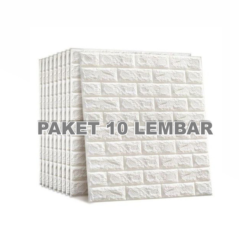 PAKET 10 LEMBAR Wallpaper 3D Modern Foam Batu Bata Wallstiker Wallpaper Dinding 3D Foam