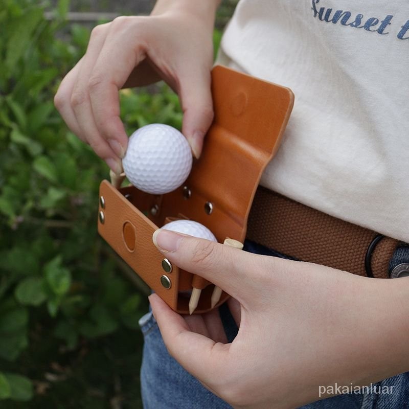 Tas Pinggang Kecil Horizontal Golf Tas Pinggang Kecil Dua Bola Portabel Golf Tas Bola Pinggang Kecil