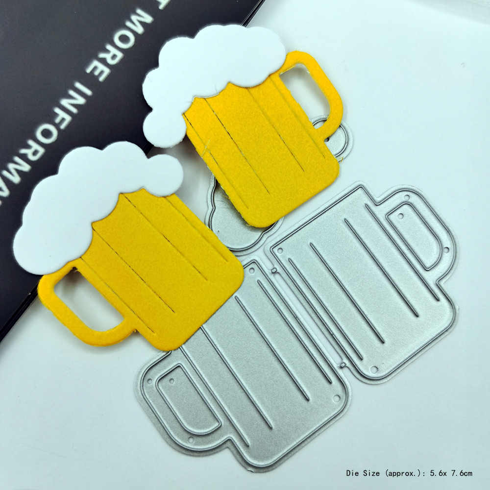 

Beer Metal Cutting Dies Scrapbook Paper Card Embossed Decorative Craft Metal Die Cut DIY Handmade Stencil Clear Stamps And Dies