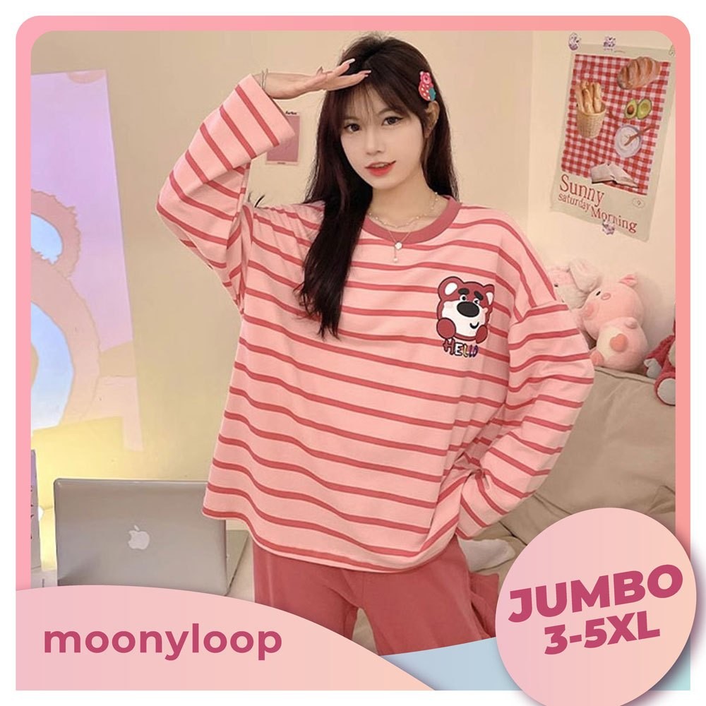 LATIFSHOP 2in1 Piyama Jumbo Wanita 5XL  | Baju Tidur Jumbo 5XL | Piyama Oversize Wanita Dewasa | piy