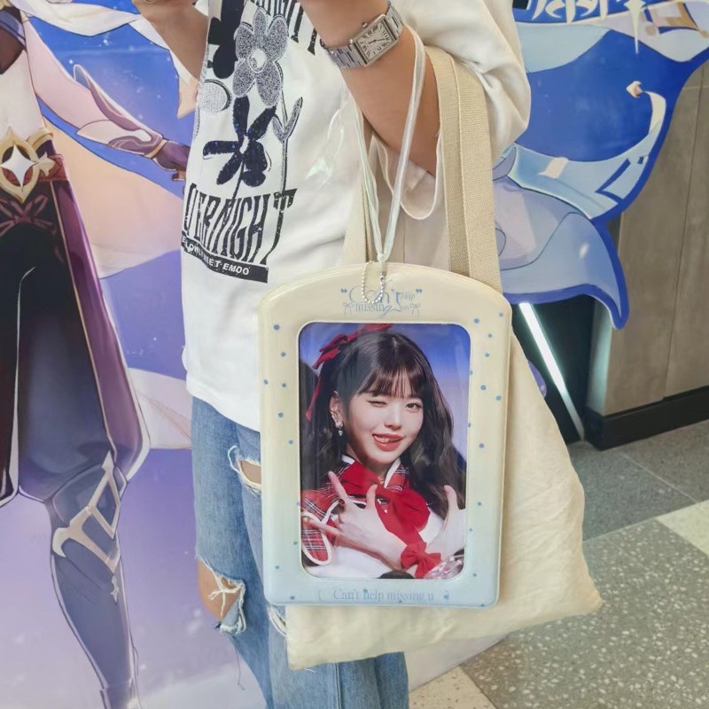 INS Large Photocard Holder A4 Bag Badge Holder Kpop Photo Cards Holder Idol Photo Display Bag Pendan