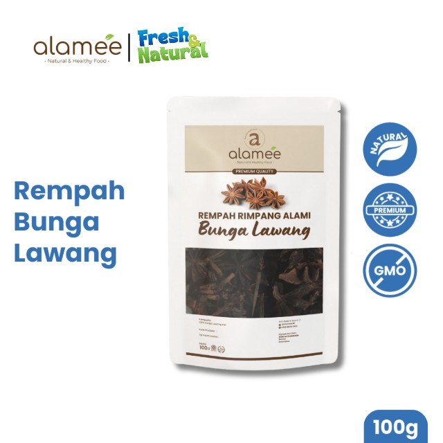 

ALAMEE Bunga Lawang Kering Pekak Star Anise Rempah Organik Alami Bumbu Seasoning Masakan Masak 100gr fresh and natural