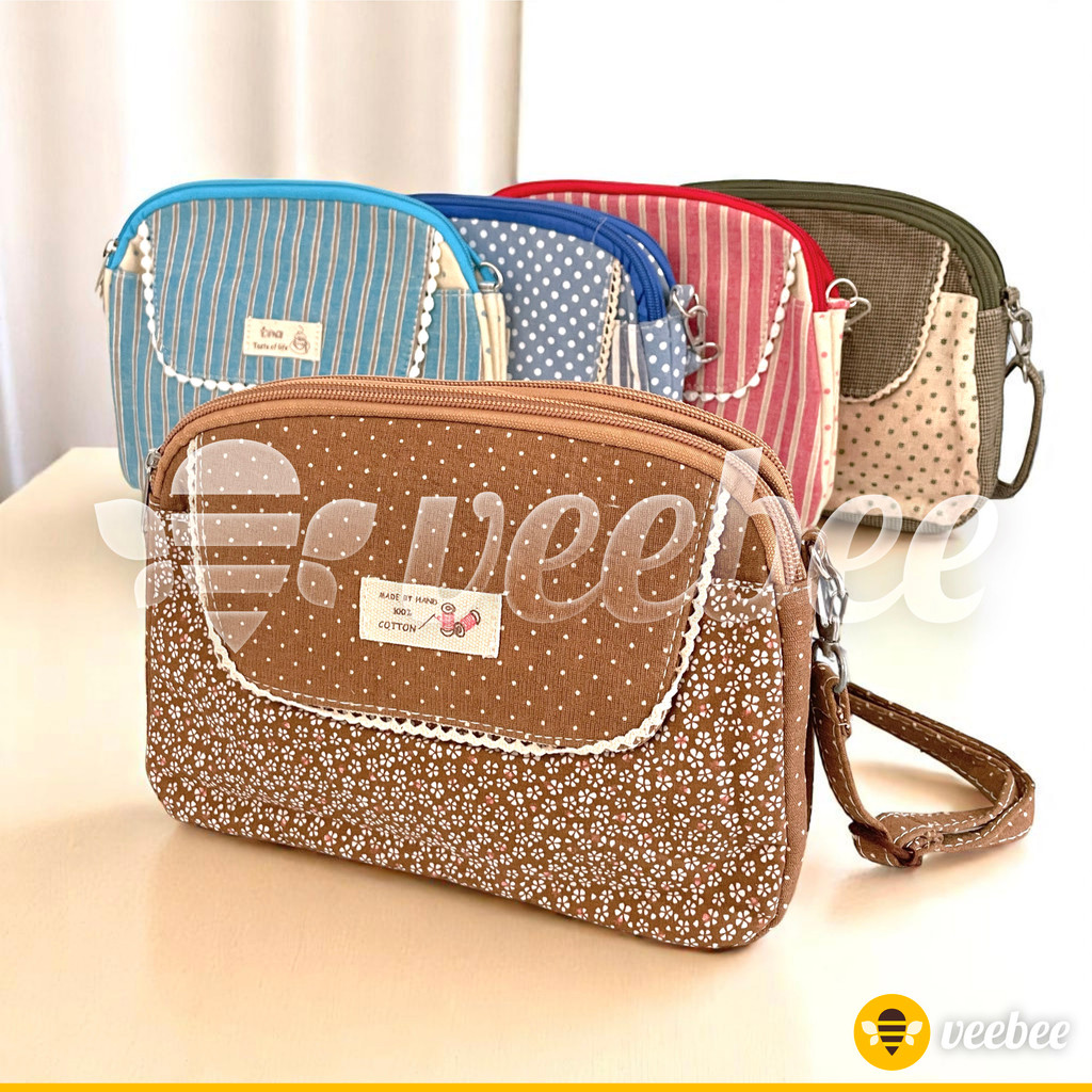 Tas Selempang Bulat Remaja Dewasa Korean Style | Sling Bag Kanvas Kekinian