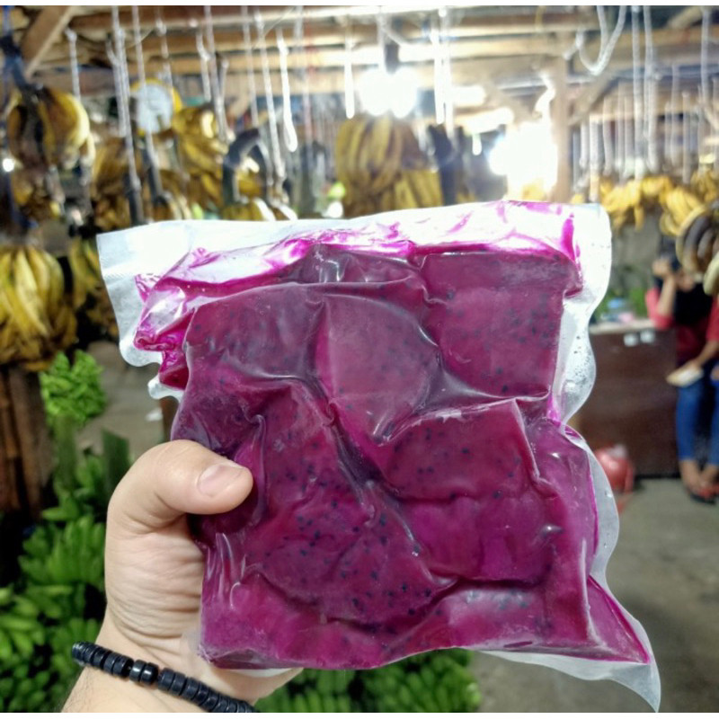 

Buah Naga Frozen Beku - 500gr Dragon Fruit Kupas