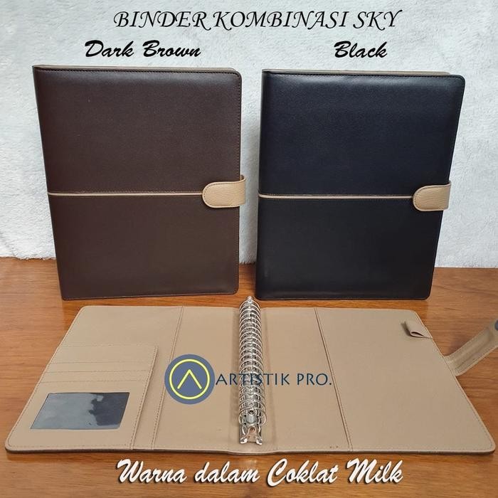 

【YANA-M】COD!!! BINDER POLOS SKY FORMAL KOMBINASI WARNA A5/20RING DAN B5/26RING - Hitam, A5
