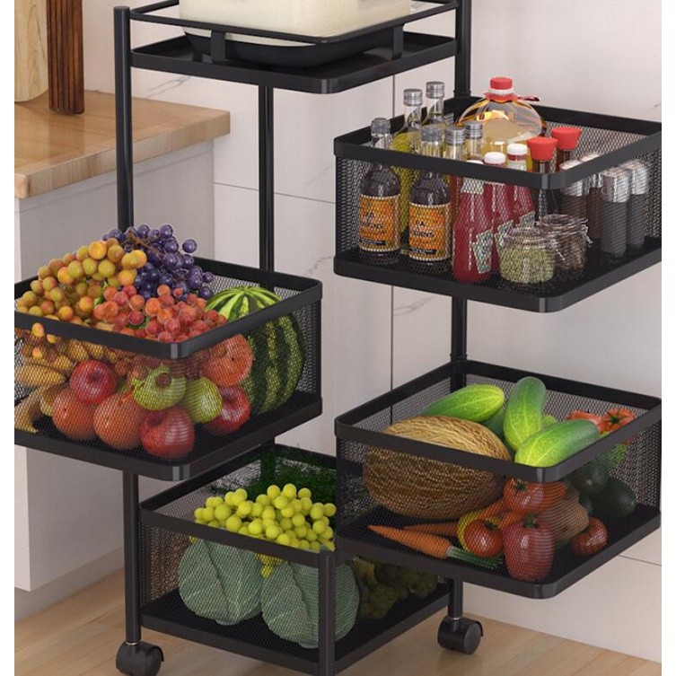 Rotary Rack Besi 4 susun dan 5 Susun / Rak Penyimpanan / Rak 4 Susun