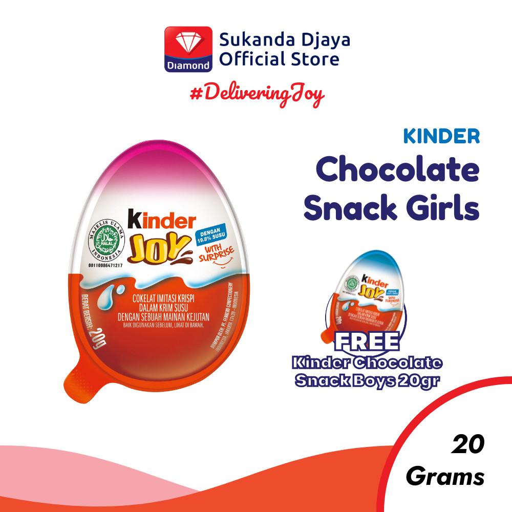 

[BUY 1 GET 1 FREE] Kinder Joy Girls Chocolate Snack 20 g Free Kinder Joy Boys Chocolate Snack 20 g