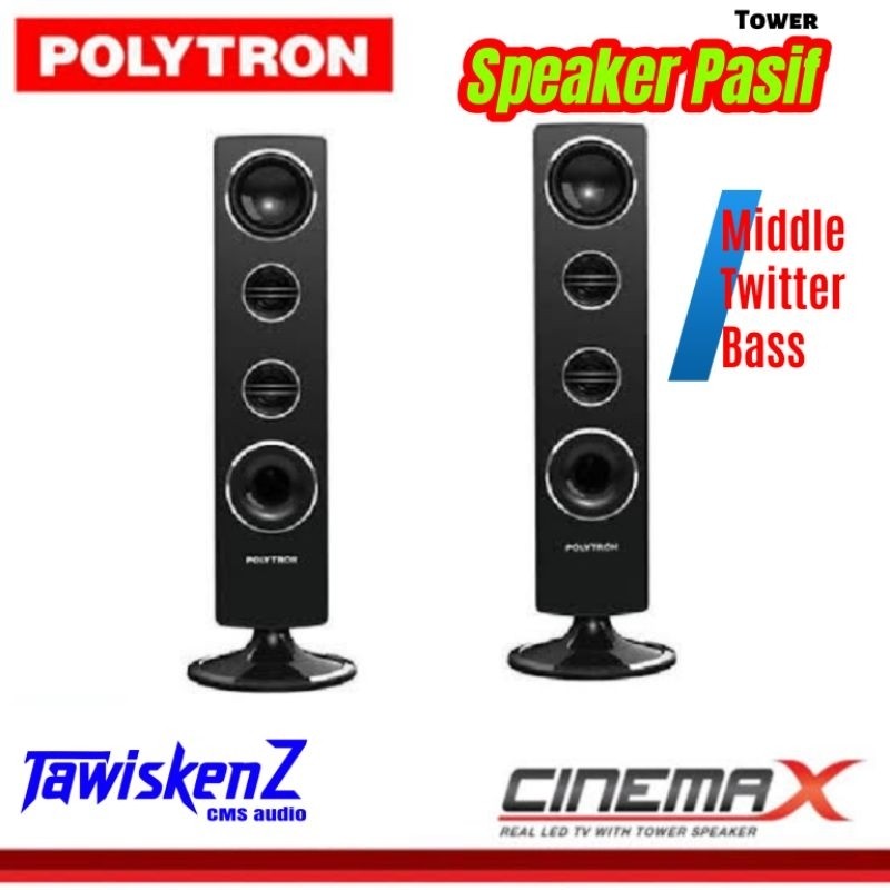 Speaker Tower Polytron, speaker pasif tv Polytron series 24-43inch Cinemax Home theater Audio