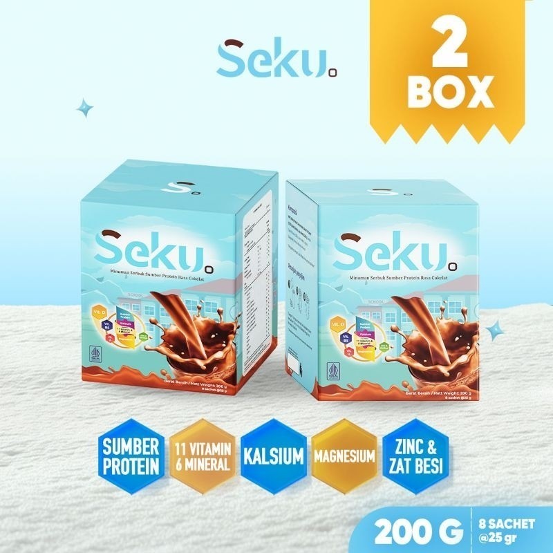 

[PAKET 2 BOX] Susu SEKU Tumbuh Optimal(25gr) - isi 8 sachet