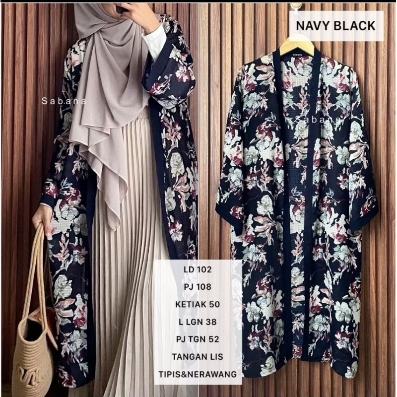 COD OUTER PANJANG/ CARDIGAN/BLAZER/ ROMPI WANITA SABANA LONG OUTER FLORAL MURAH  MOTIF BUNGA