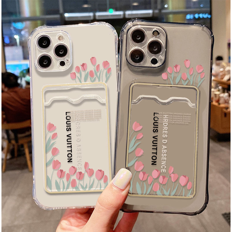 SoftCase ATM ID Card Tulip pattern Casing For Realme Note 60 60x 50 Narzo N63 N61 10 N53 50A 50i Pri
