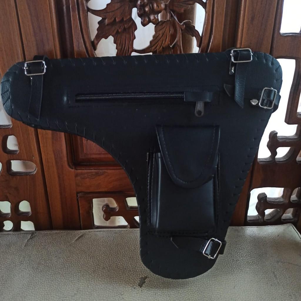 Tas Kulit Sepeda Ontel Model Pistol - Aksesoris Sepeda Onta Kebo Klasik Vintage