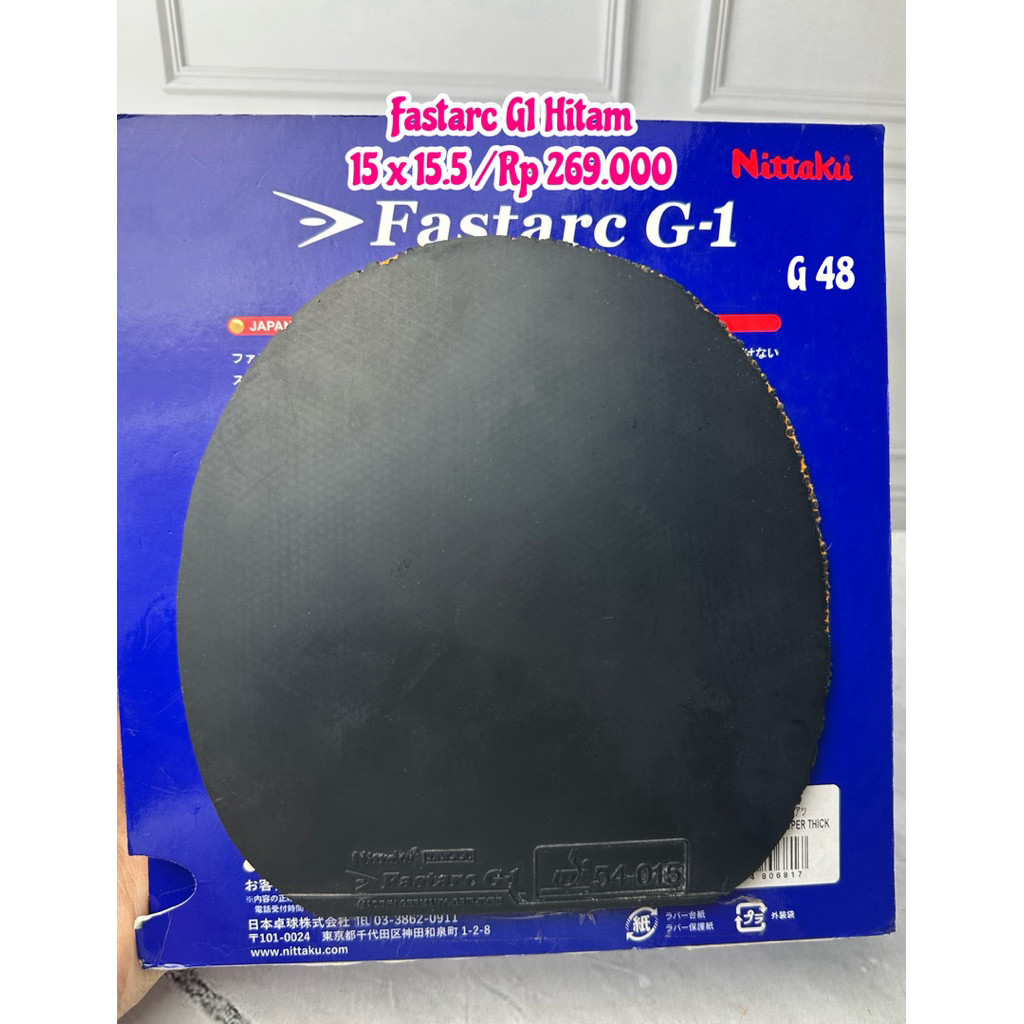 second karet pingpong tenis meja nittaku Fastarc G1 warna hitamCO