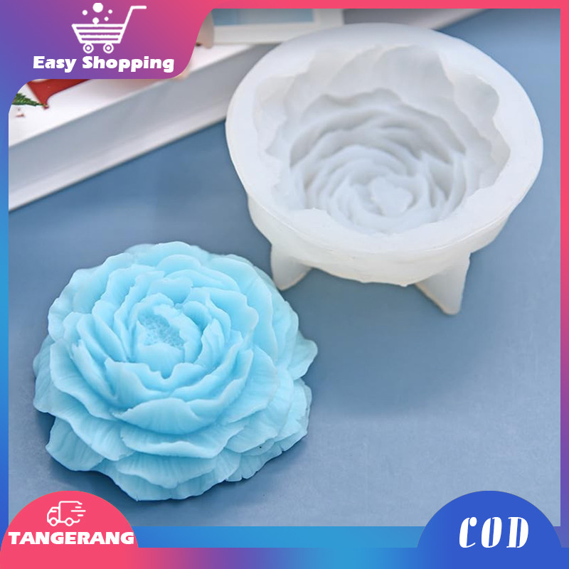 Cetakan Pudding Bunga Cetakan Lilin Silicone Mold Cetakan Bunga Puding Cetakan Silikon Bunga Peony