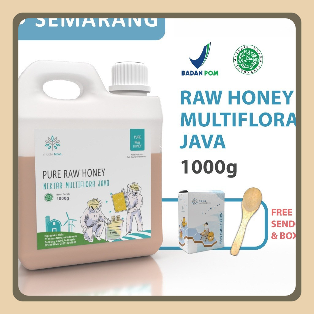 

Madu Murni Asli Tava Nektar Multiflora Java 1kg Grade A 100% Alami Pure Natural Raw Honey