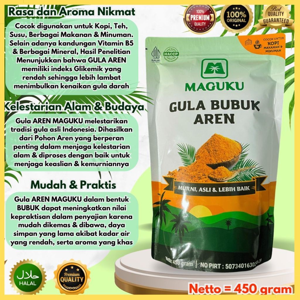 

GULA SEMUT GULA BUBUK AREN GULA AREN BUBUK 100%, KUALITAS PREMIUN