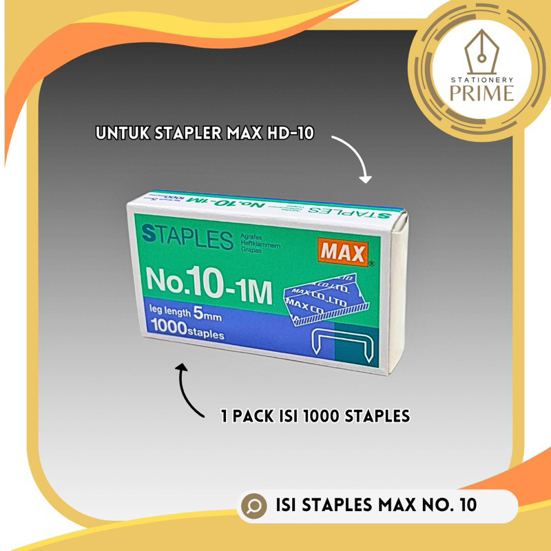 

Staples / Isi Stapler / Refill Stapler MAX No. 10 [BOX isi 1000 staples]