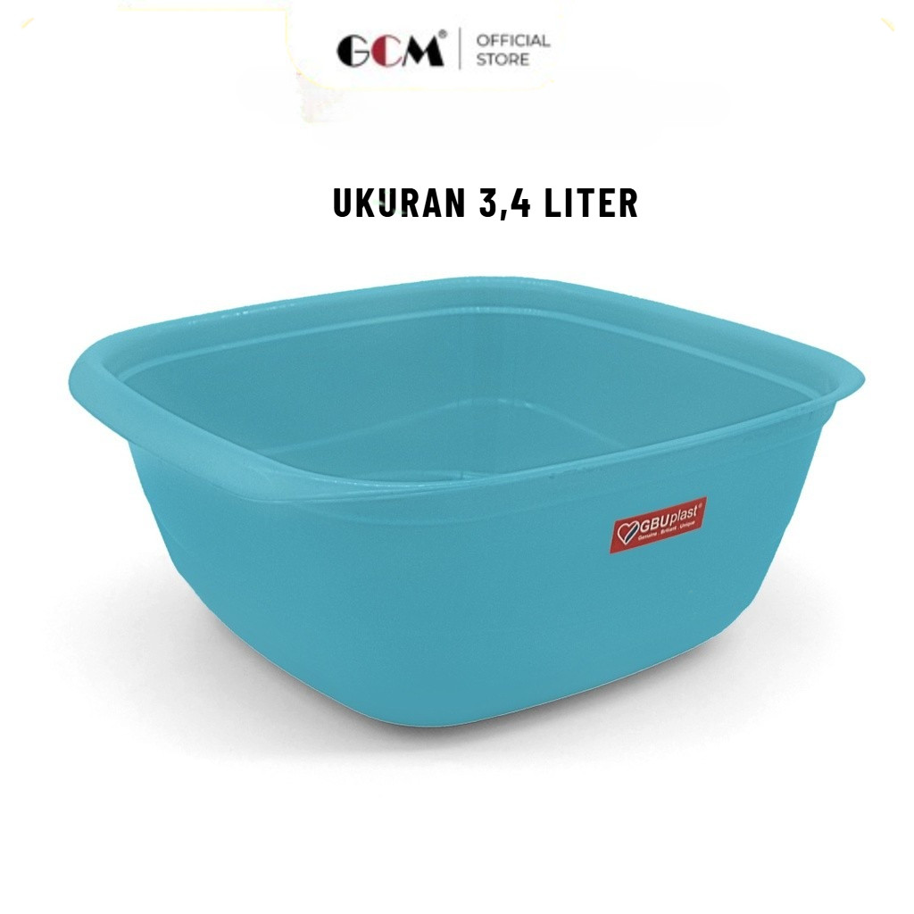 Baskom Kecil 3,4 Liter Baskom Plastik Tebal Adonan Kue Serbaguna Ruby s Wadah Tempat Sayur Segi Empa
