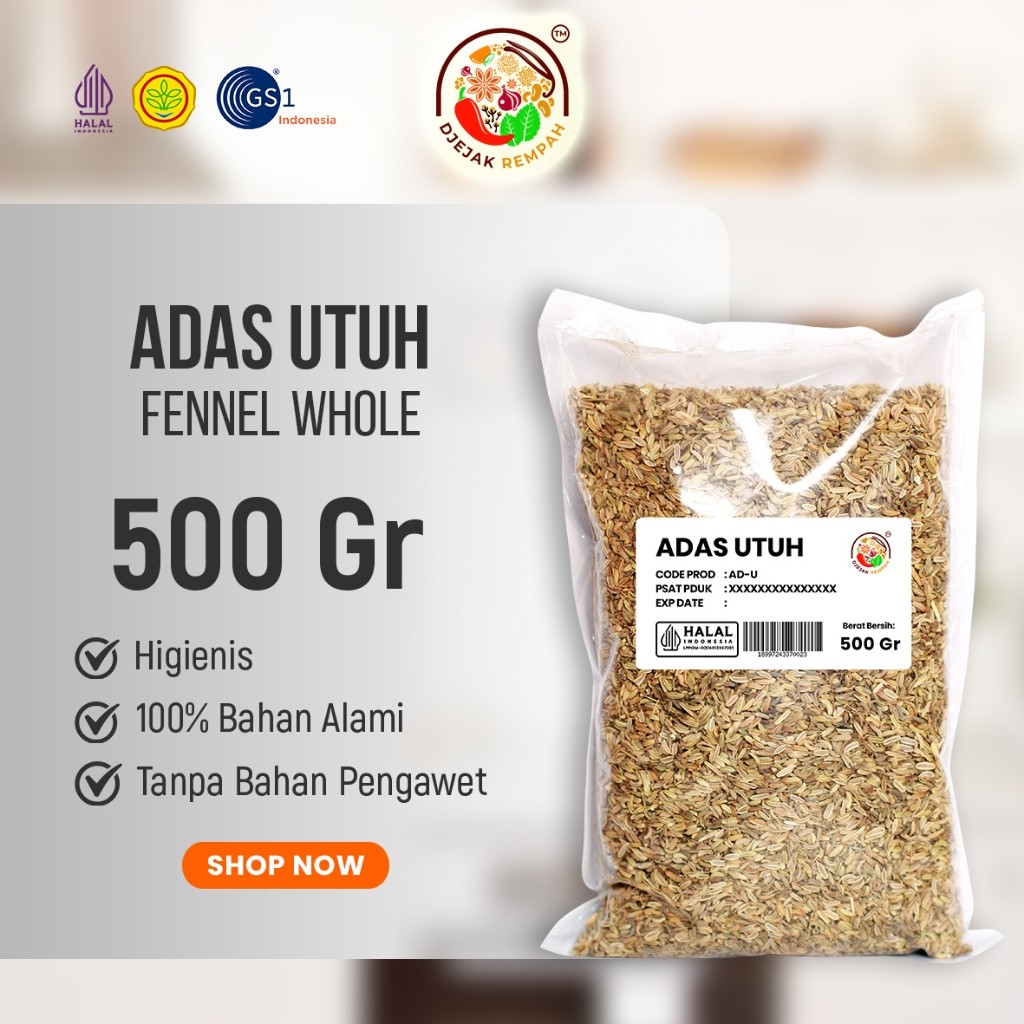 

Adas Manis Utuh / Fannel Whole (Kemasan 100 Gr - 500 Gr)