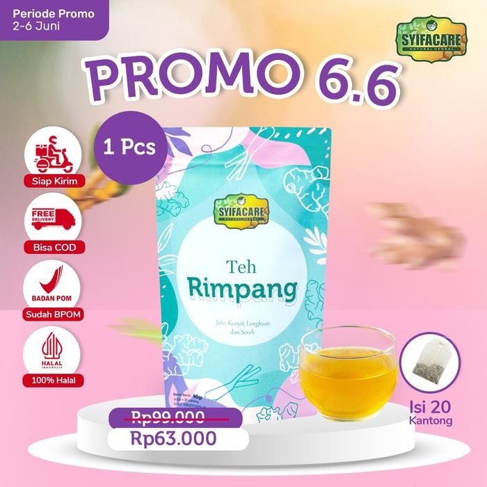 

Mumpung Murah [BPOM] [JSR] Teh Rimpang Syifacare - Minuman Instan Rempah Alami Jahe Kunyit Lengkuas Sereh - Halal MUI & Original - Paket 1 Pc