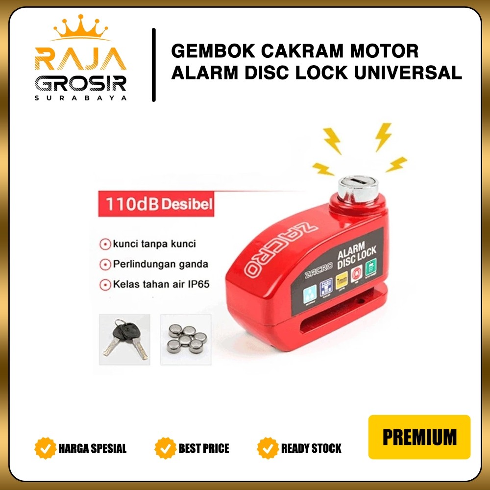 Gembok Motor Cakram Anti Maling Alarm Disc Lock Kunci Rem Kuat Baja Universal RAJA GROSIR SURABAYA