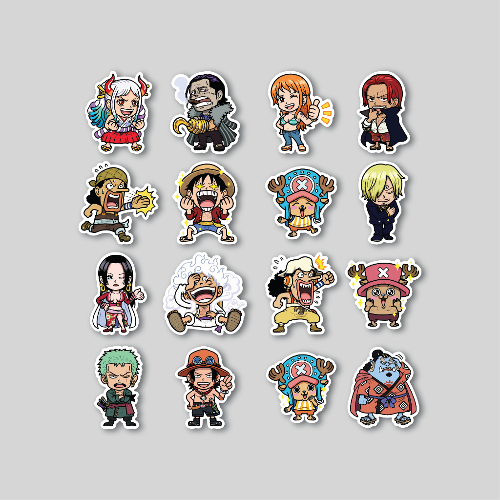 

Sticker Pack One Piece Chibi | Sticker Tumbler | Stiker Laptop Koper Helm