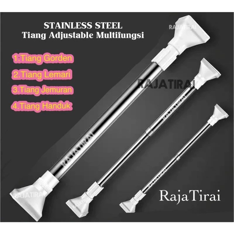 NEJADD ALFA Tiang Multifungsi Stainless Steel PSR2 - Tongkat Fleksibel Ajaib - Untuk Dapur, Kolong, 