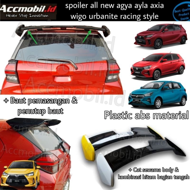 Terlaris Spoiler All New Agya Ayla 2023 On Model Urbanite Racing Style Spoiler Axia Wigo