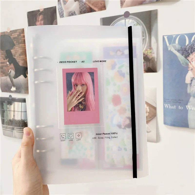 

A5 Kpop Binder Photocards Holder Ins Album Book 3 Inch Album Heart Photo Card Album Student School Stationery Birthday Gifts