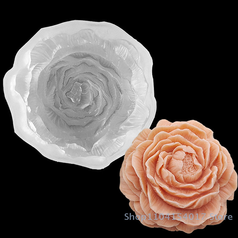 

3D Peony Candle Silicone Mold DIY Relief Flower Soap Resin Plaster Mould Home Decor Chocolate Cake Ice Baking Making Tool Gifts