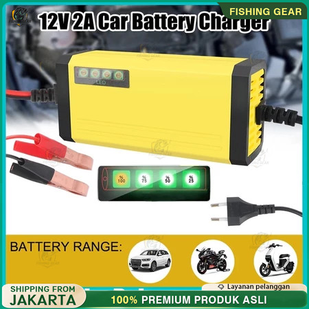 12A Portable Otomatis Charger Accu Carger Aki Portable Motor Mobil SRM/Charger Aki Motor Mobil Casan