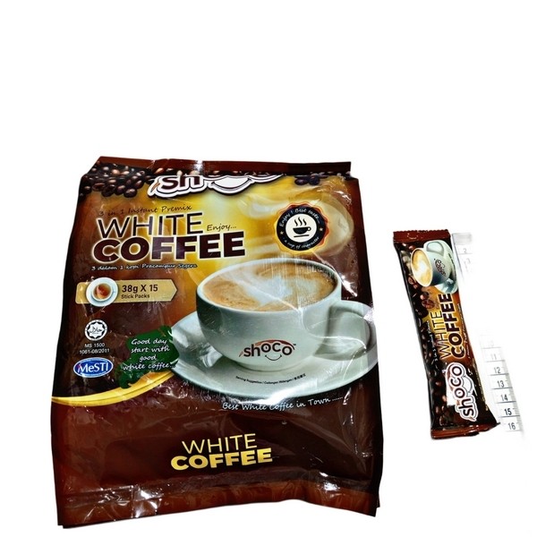 

MINUMAN SERBUK SHOCO WHITE COFFEE 38 GR ISI 15 PCS