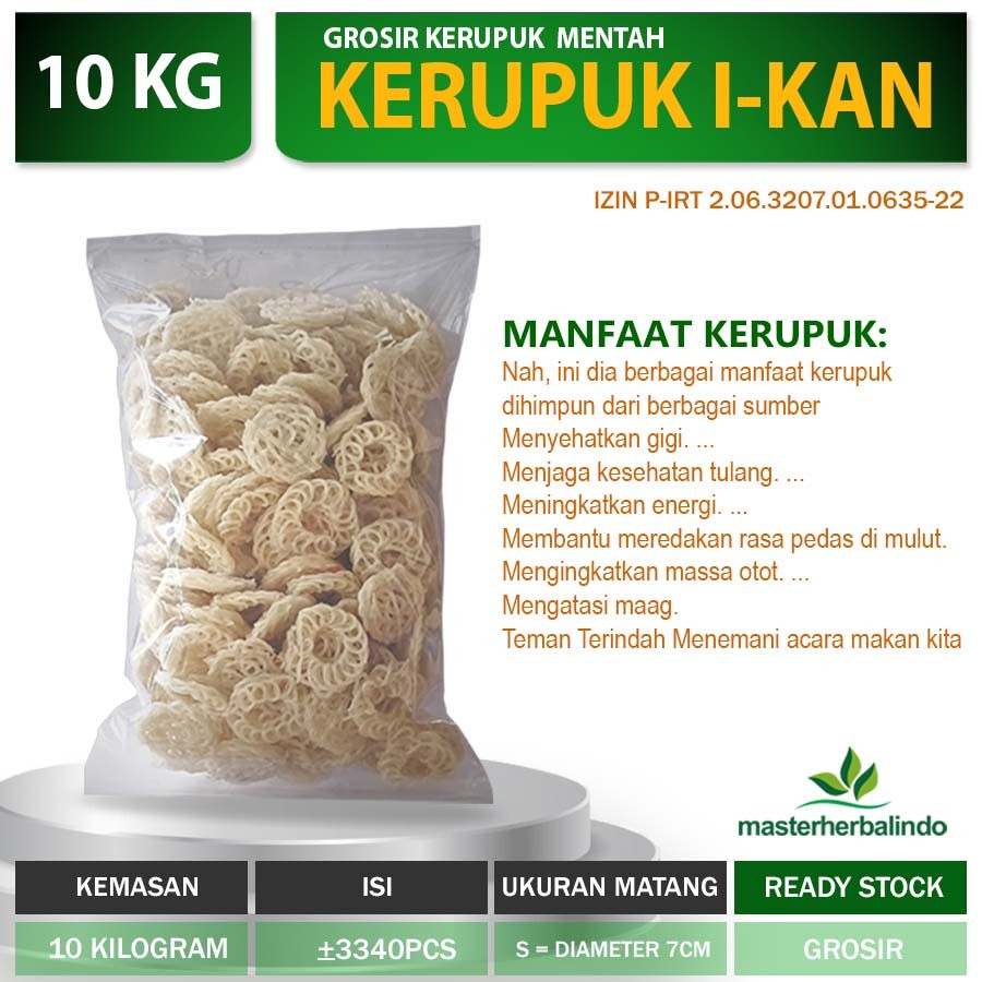 

kerupuk ikan mentah putih bulat gurih renyah garing 10kg