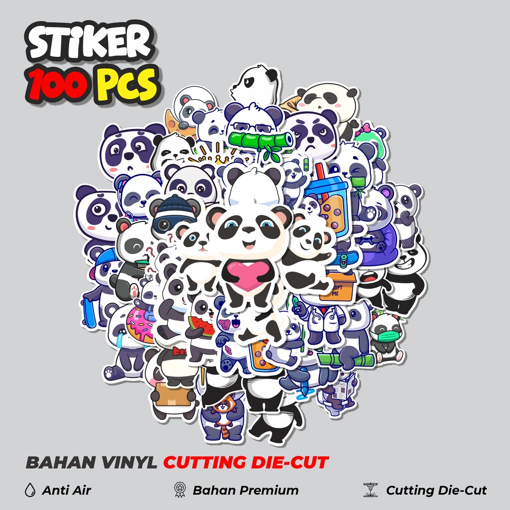 

Terbaru! 50 pcs Sticker Hewan Panda Dekorasi Lucu Kreatif untuk Notebook, Skateboard, HP