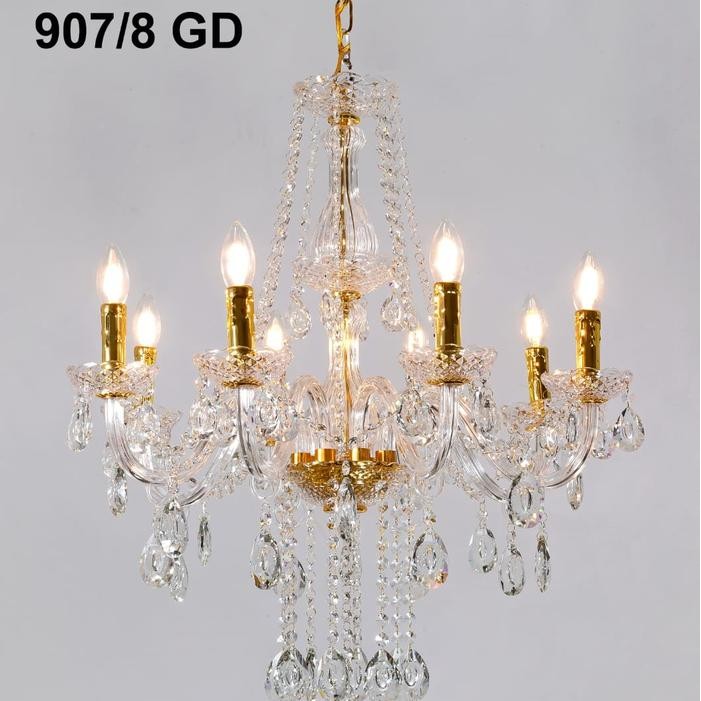 Lampu gantung hias cristal lilin 8 lampu Ruang Tamu - CH - GD - FRGD.