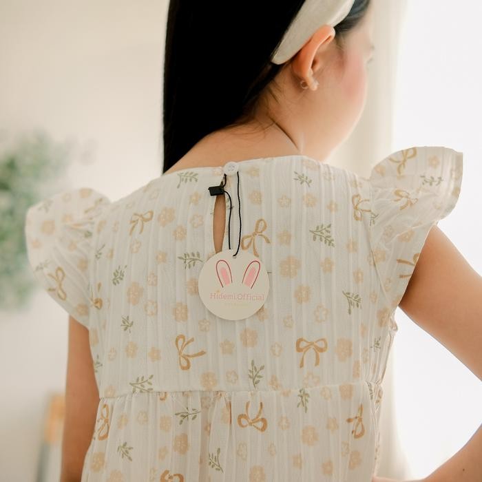 Pita Dress Anak Wanita Perempuan Lengan Ruffle Bunga / Baju Bunga Anak - Anak H.37 - H.37 BUNGA Blue