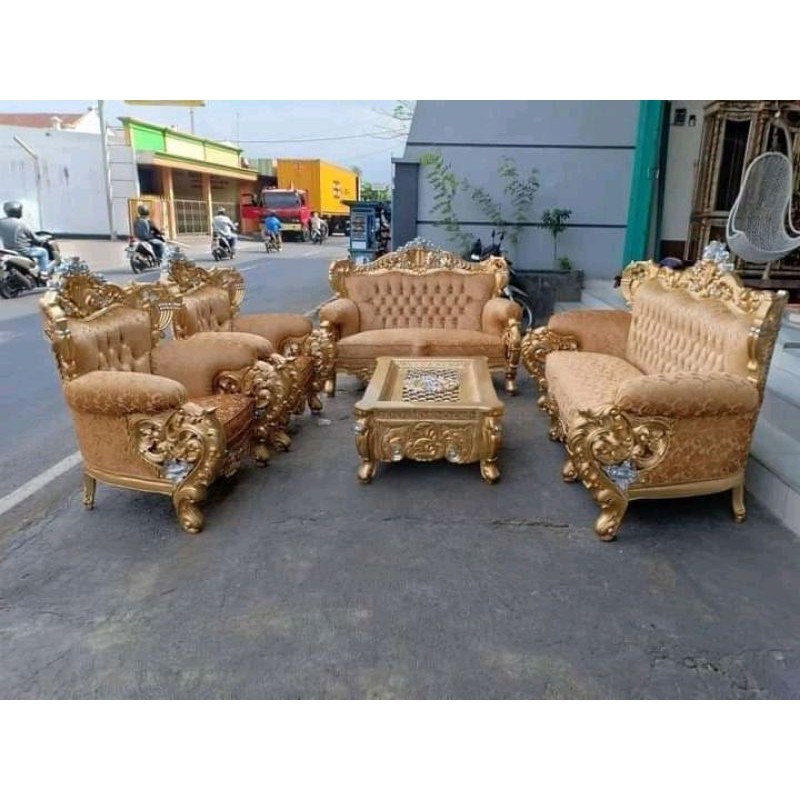 TERLARIS ​Kursi sofa model Raffi Ahmad / kursi sofa mewah ukiran Jepara / model kursi tamu terbaru d