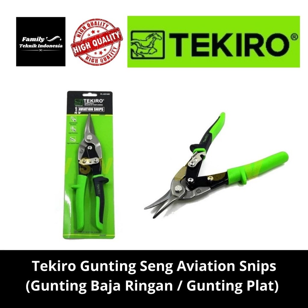 Tekiro Gunting Seng Aviation Snips / Gunting Baja Ringan / Gunting Plat (100% original)