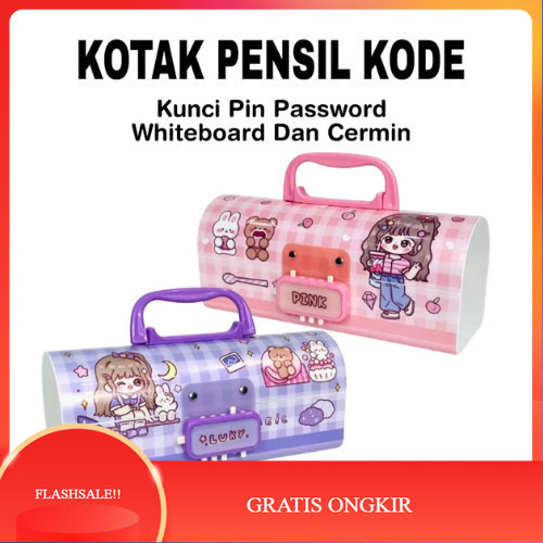 

COD BOS Kotak Pensil Plastik Kode Whiteboard + Cermin / Kotak Pensil Kode / Pencil Case
