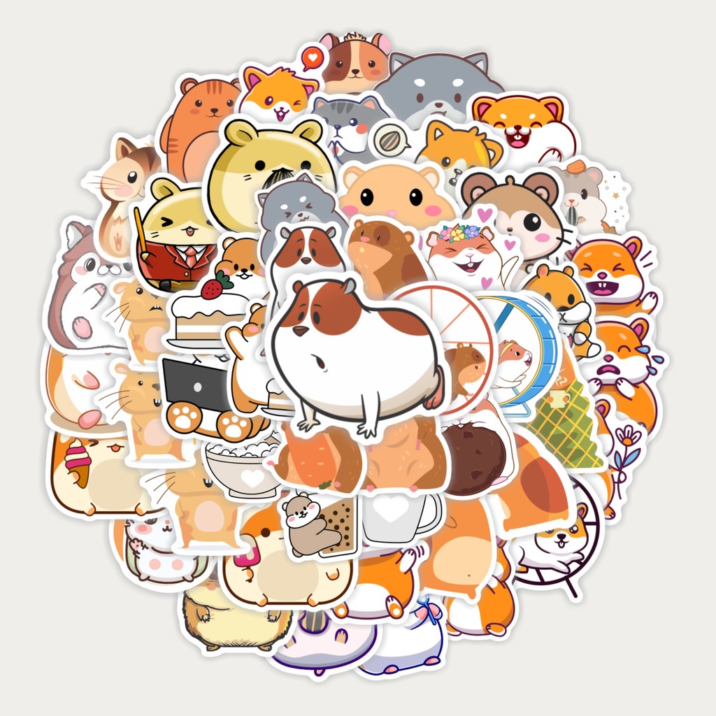 Sticker Pack Sticker Hewan Hamster | Sticker TUMBLR | Stiker LAPTOP KOPER HELM