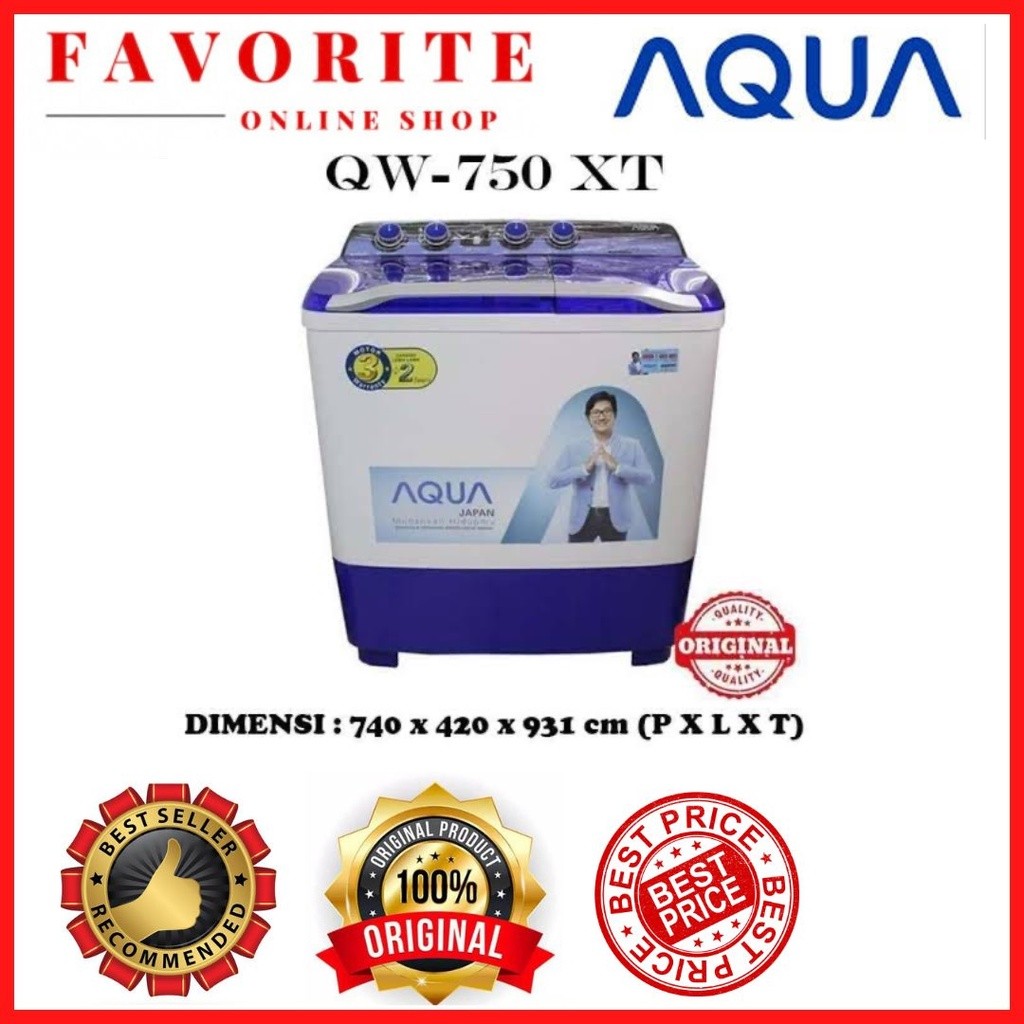 MESIN CUCI AQUA 2 TABUNG 750XT 750 XT AQUA MESIN CUCI 7KG 2 TABUNG