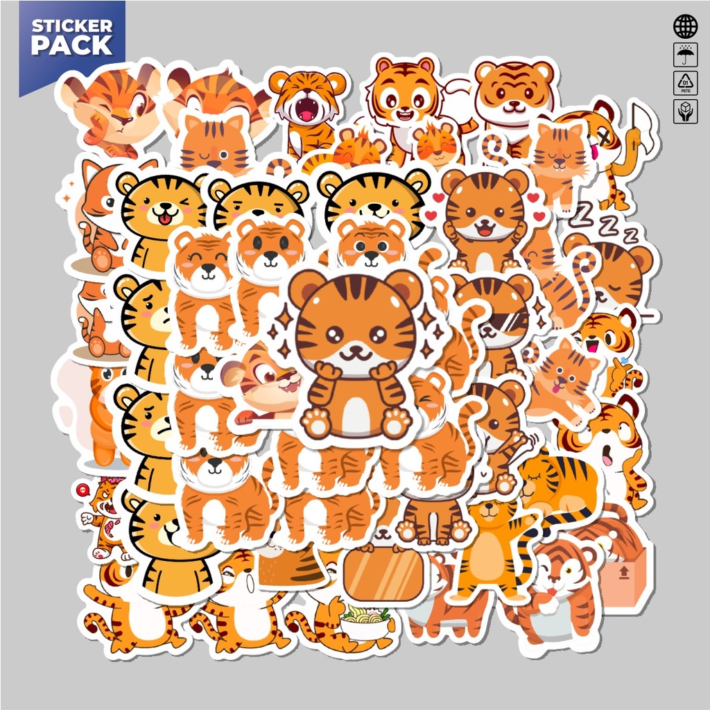 

[100PCS]Stiker Pack Sticker Hewan Harimau Aesthetic Vinyl Anti Air Dekorasi Sticker Laptop Buku Journal Koper Helm Casing HP Gitar Helm Skateboard