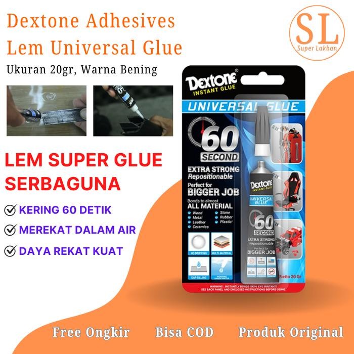 

Lem Super Kuat Cepat Kering 60 Detik Dextone Universal Glue Gel Merekat Semua Material Dapat Dipakai Bawah Air - Default Warna