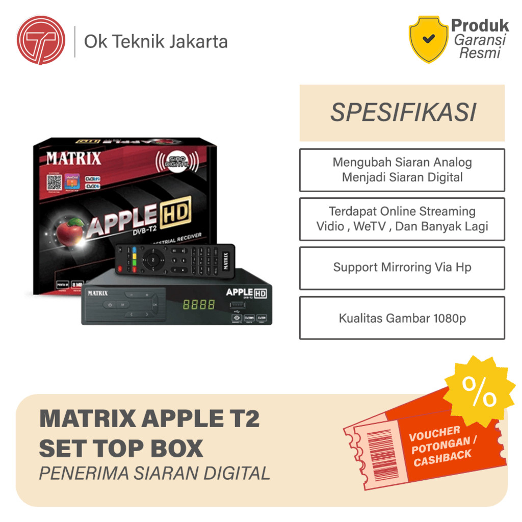 NEW [BISA COD]  SET TOP BOX TV DIGITAL MATRIX DVB T2 APPLE HD EWS / SET TOP BOX MATRIX / STB TV DIGI
